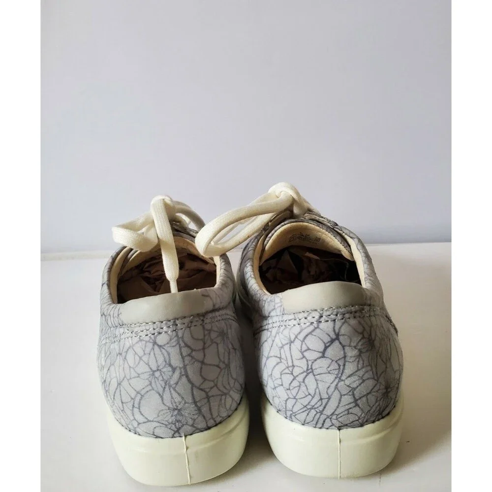 ECCO Soft 7 Sneakers in Warm Grey Cement Print Cow Nubuck US Women’s Size 7